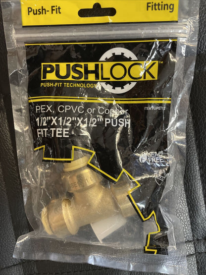 1/2'' X 1/2'' X 1/2'' Push Tee Pex Or Copper 1
