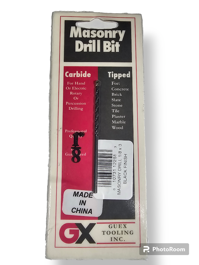 1/8"X3" MASONRY BIT BLACK