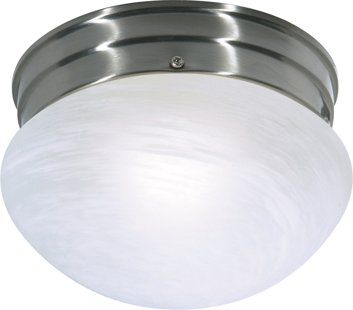1 Light - 8" - Flush Mount - Small Alabaster Mushr