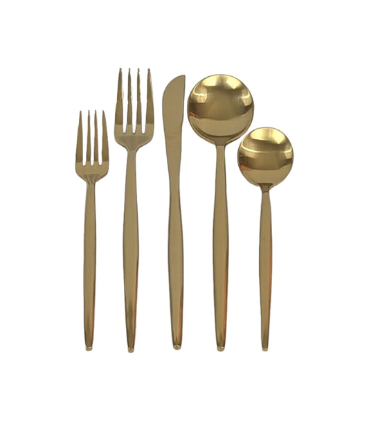 Tai Chi Satin Gold Flatware Set