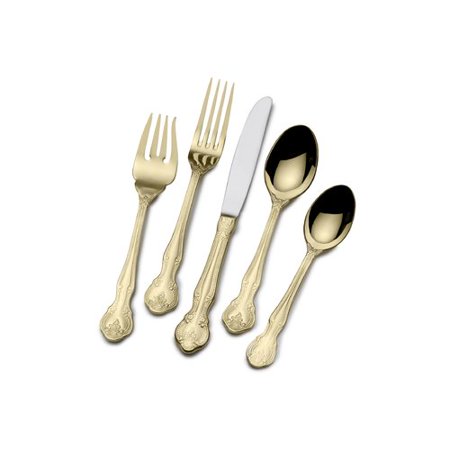 45 pc Gold Baroque Flatware