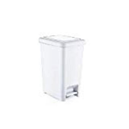 Superio Slim Step Trash Can White  6.5 Gal