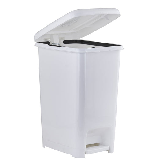 Slim Step Trash Can 16 Gal White