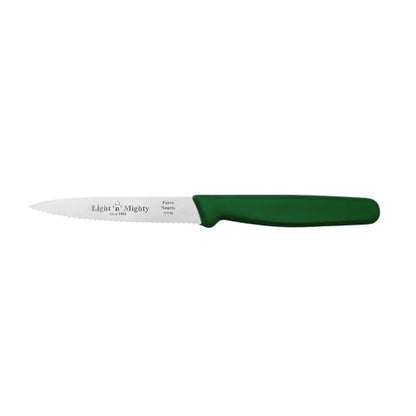 3-PC Paring Knife set. Red, Green, Blue Dairy Meat Parve. Serrated point.