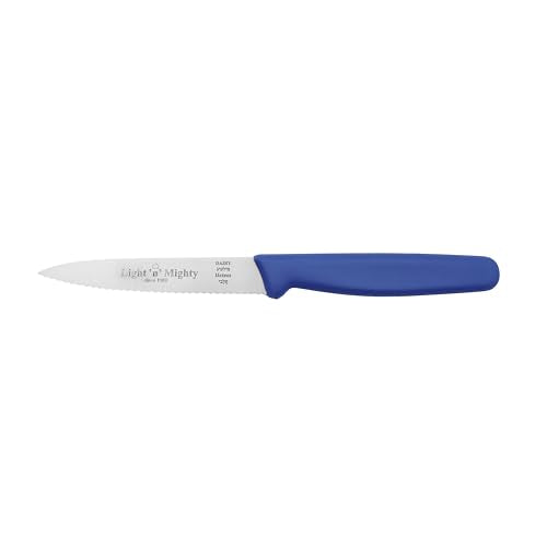 3-PC Paring Knife set. Red, Green, Blue Dairy Meat Parve. Serrated point.