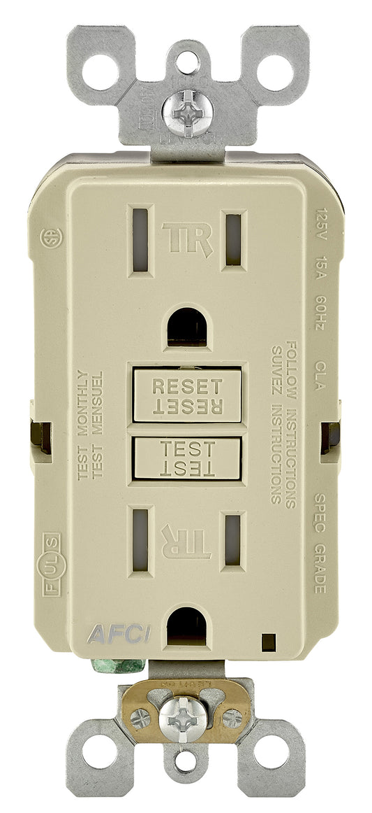 AFCI OUTLET 15A IVORY