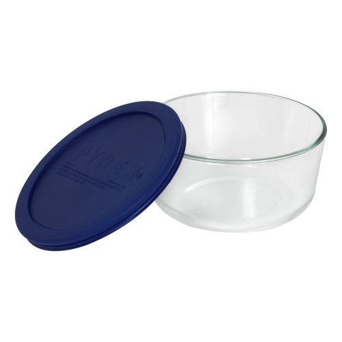 PYREX-MIXING BOWL-2.5qt w/BLUE