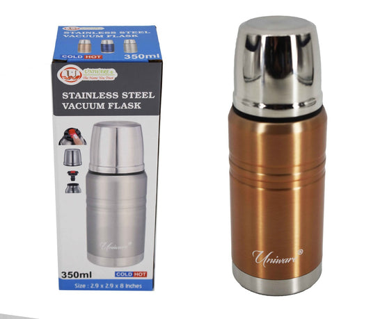 Gold Double Wall Stainless Steel Flask 12oz