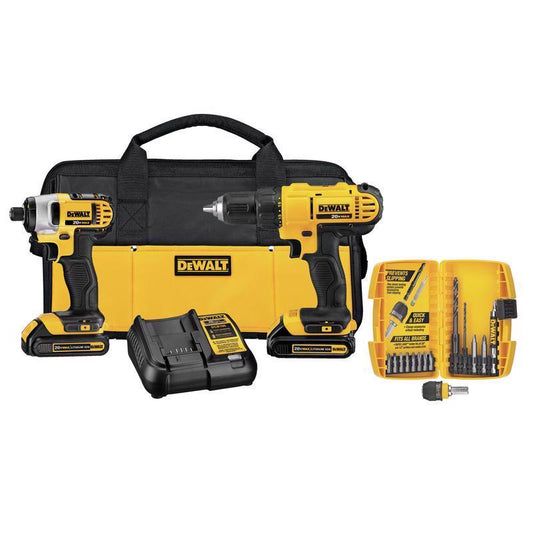 DeWalt 20V MAX Cordless 2 Tool Compact Drill and Impact Driver Kit