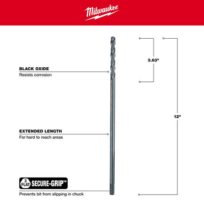 DRILLBIT 3/8X12 BK OXIDE