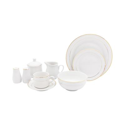 Gold Rim Porcelin Service For 12