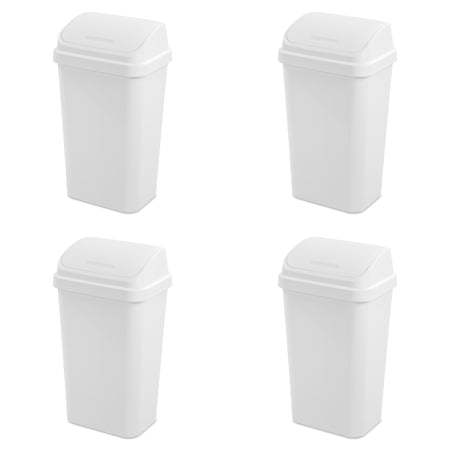 Sterilite 13 Gal Swing Top Waste can (White)