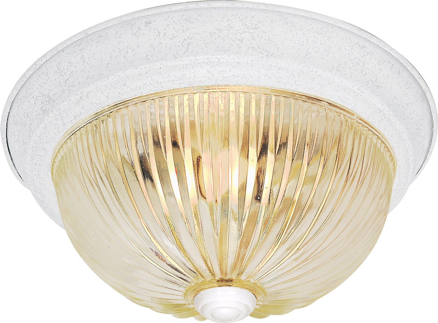 2 Light - 13" - Flush Mount - Clear Ribbed Glass