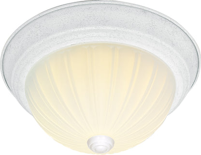 2 Light - 13" - Flush Mount - Frosted Melon Glass 1