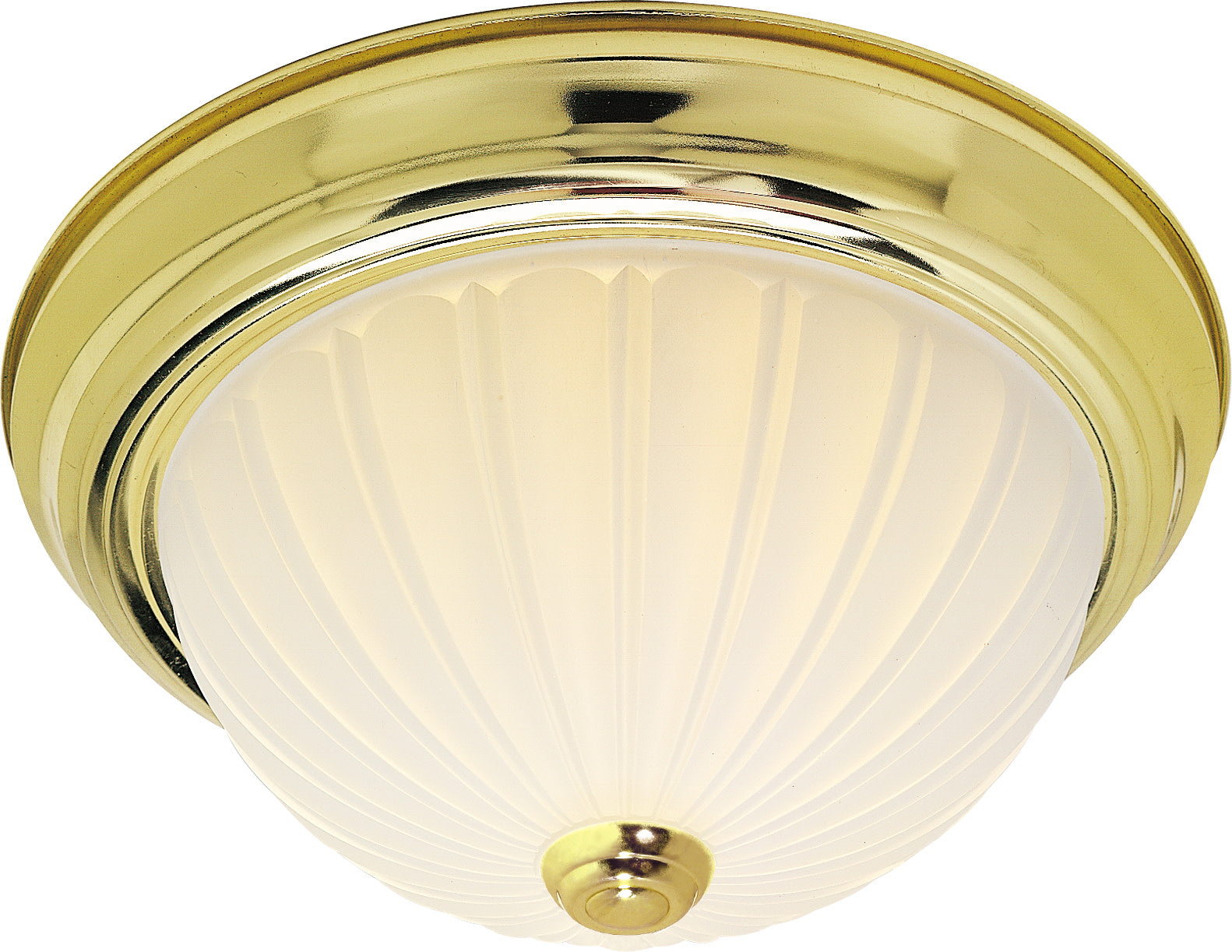 2 Light - 13" - Flush Mount - Frosted Melon Glass 2