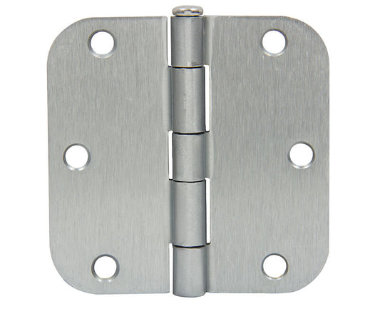 
3-1/2" X 3-1/2" Butt Hinge With 5/8" Radius - Dull Chrome
