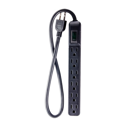 MINI PLASTIC 6 OUTLET SURGE PROTECTOR/ W/ BASIC SU