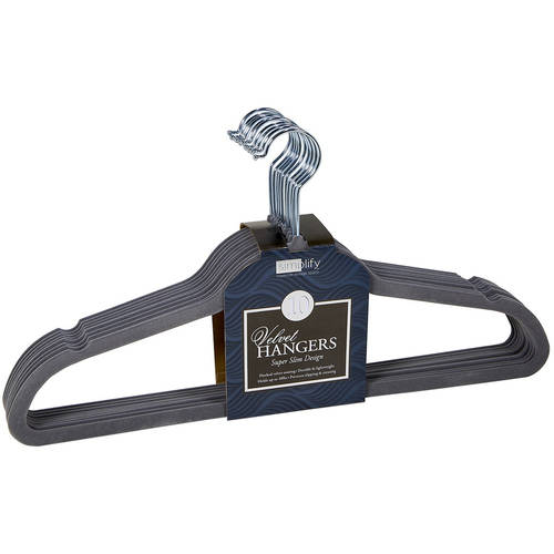 Grey Velvet Hangers 10 Pk