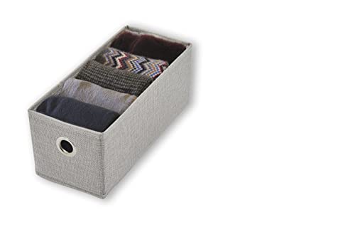 HomeHaven Fabric Bins (Grey, W6"xH5"xL13.75")