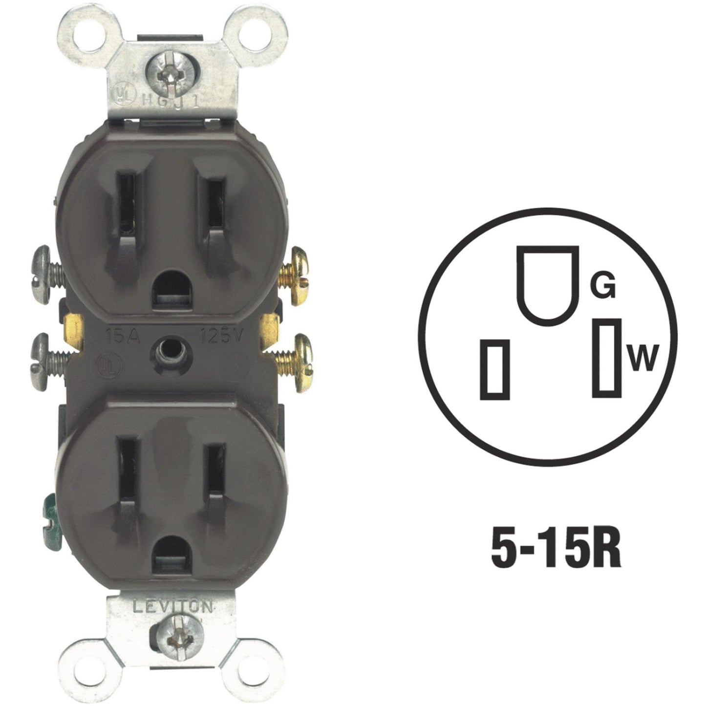 GROUND RECEPTACLE 15A BR