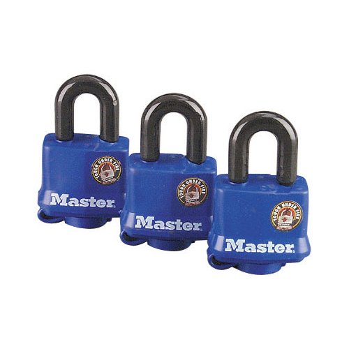 PADLOCK 1-1/2"COVERD 3PK