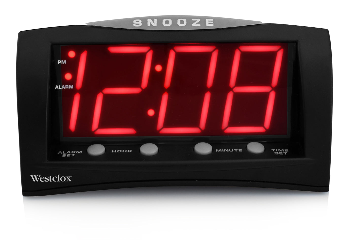 ALARM CLOCK 1.8″ RED LED wPLUG W/OVESIZED SNOOZE BAR