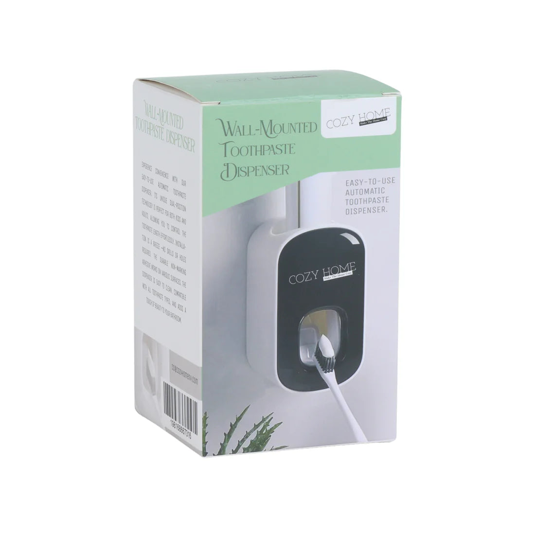 Cozy Home Wall-Mounted Toothpaste Dispenser Grey/Black