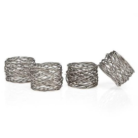 Nickel Plated Round Mesh Napkin Rings