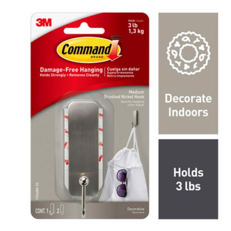 3M Command Medium Metal Hook 3.0 in. Large 1 pk
