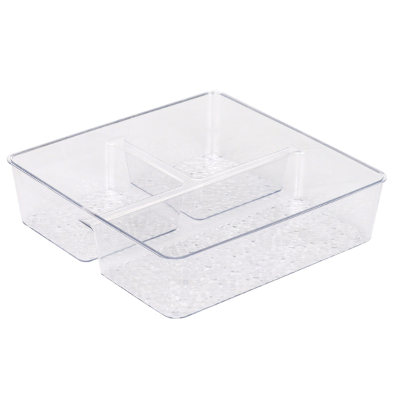 3 Section Storage Organizer Clear 8'' X 8'' X 2'' 1