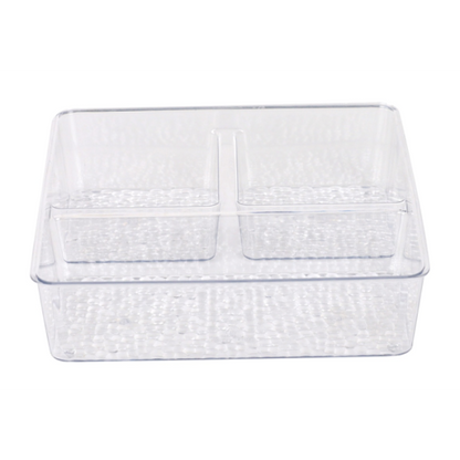 3 Section Storage Organizer Clear 8'' X 8'' X 2'' 2