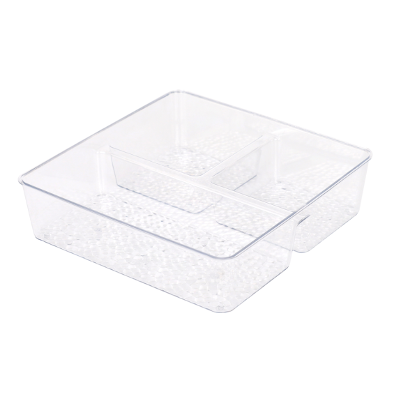 3 Section Storage Organizer Clear 8'' X 8'' X 2'' 3