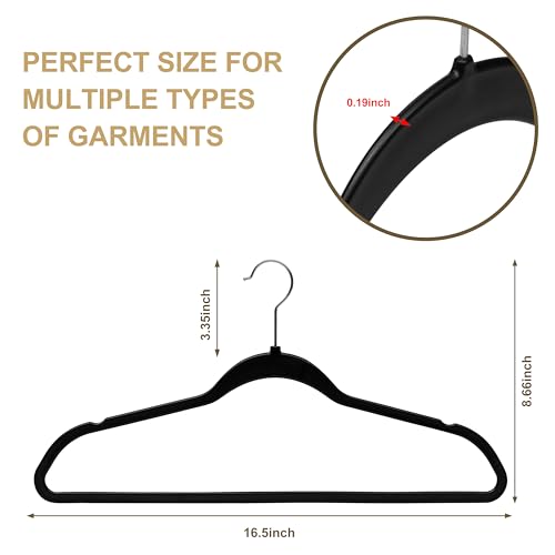 Space saving Plastic Shirt Hangers - Black