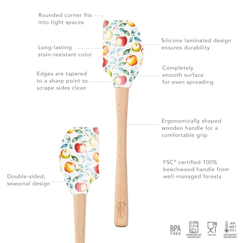 Tovolo Wood Silicone Spatula Apple Orchard