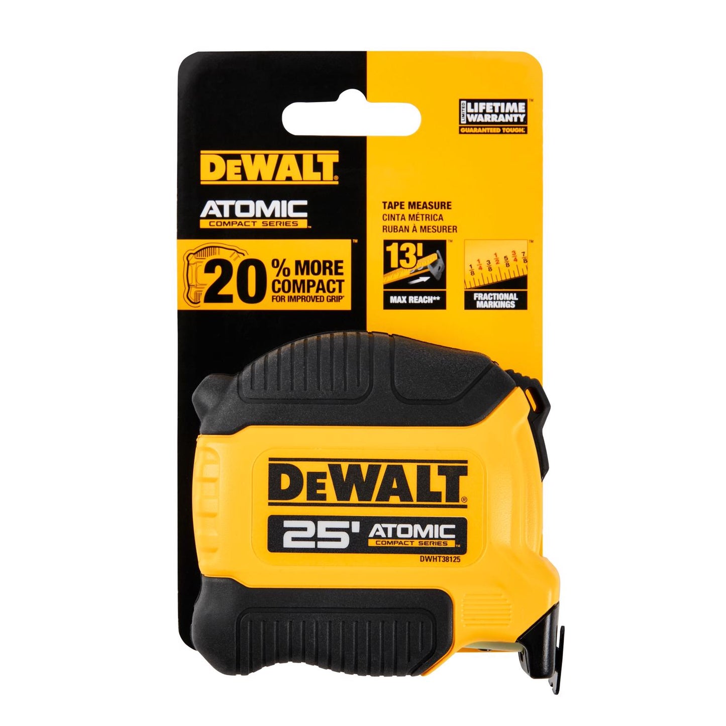 Dewalt Atomic 25' Tape Mesure (Fractional)