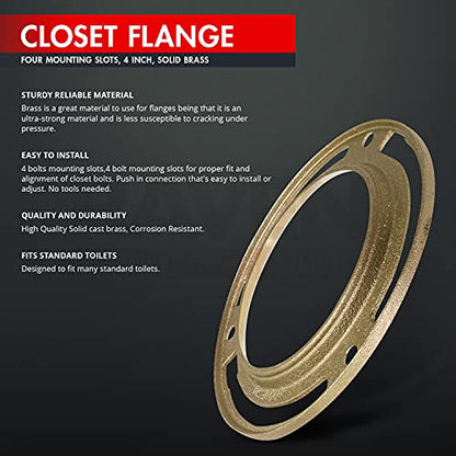 4" Brass Closet Flange 3