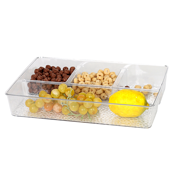 4 Section Storage Organizer Clear Small 12'' X 8'' X 2'' 2