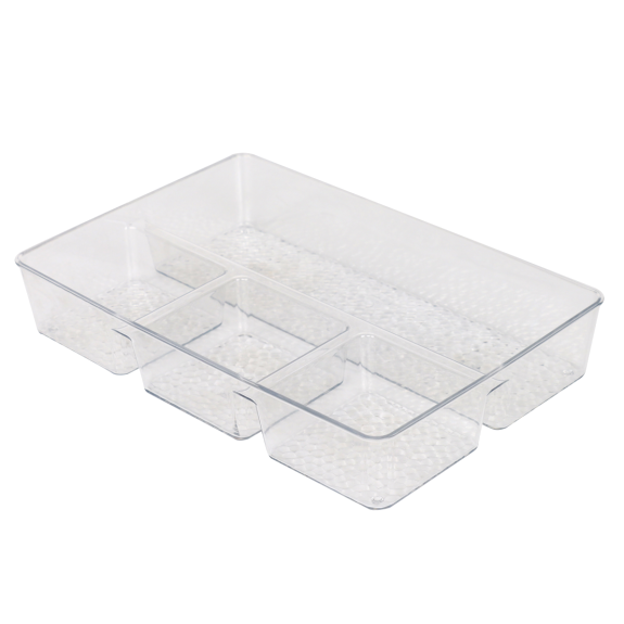 4 Section Storage Organizer Clear Small 12'' X 8'' X 2'' 3