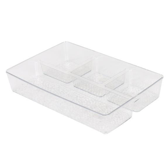 4 Section Storage Organizer Clear Small 12'' X 8'' X 2'' 4