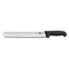 Victorinox - Fibrox Pro Slicing Knife, Straight,Granton Blade, 12 ", Black