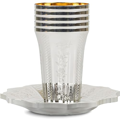 5.5 Oz Reusable Kiddush & Tray Set 5 Pc. 1