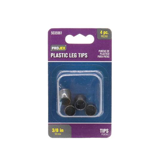 Projex Plastic Leg Tip Black Round 3/8 in. W 4 pk