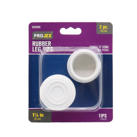 Projex Rubber Leg Tip Off-White Round 1-1/4 in. W 2 pk