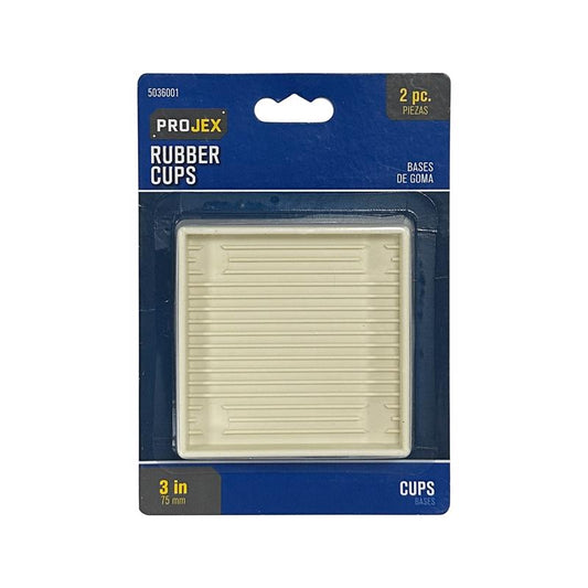 Projex Rubber Caster Cup White Square 3 in. W X 3 in. L 4 pk