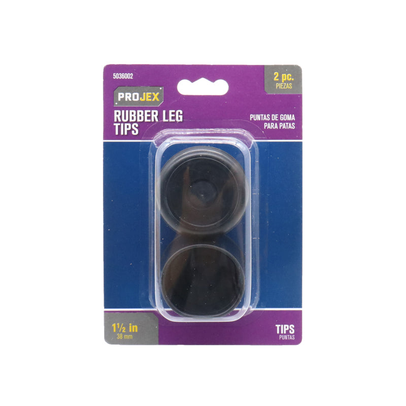 Projex Rubber Leg Tip Black Round 1-1/2 in. W 2 pk