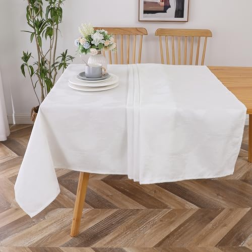 Majestic Tablecloth, Chenille Circle-White