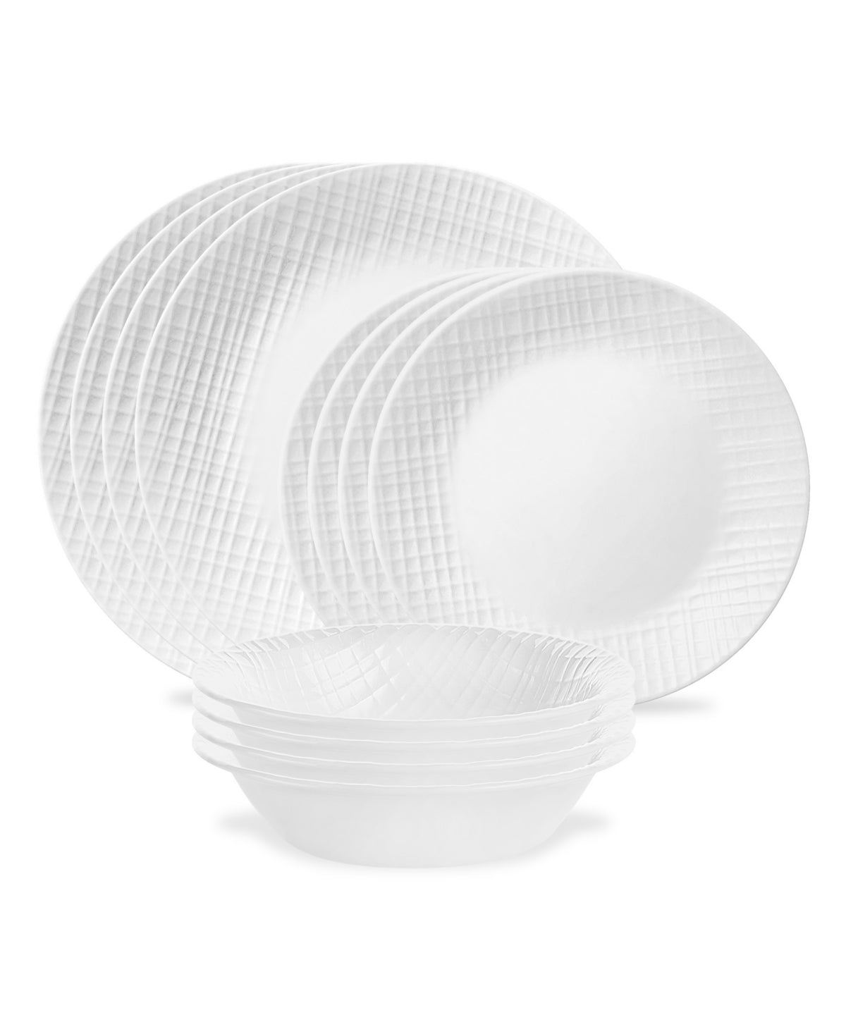 Linen Weave CORELLE MUGLESS RD. 12 pc SET