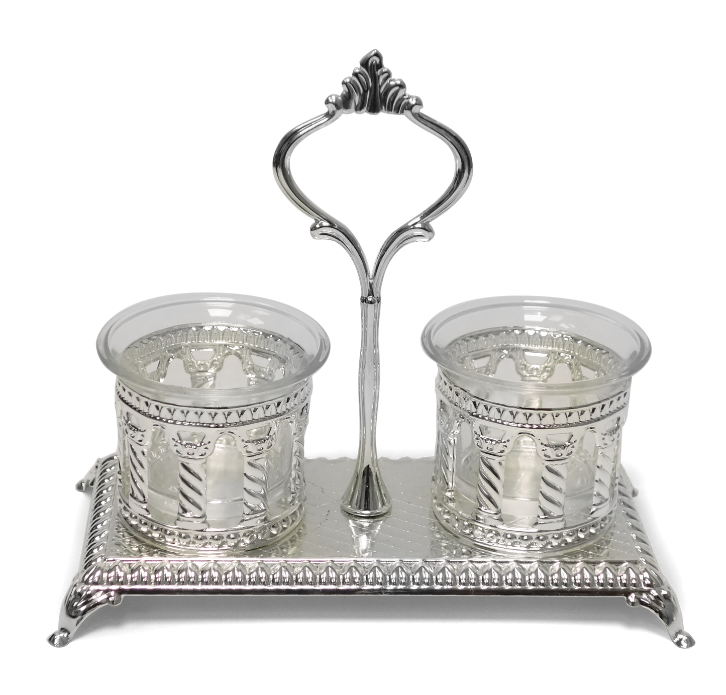 Salt & Pepper Holder Royal Palace Design Silver plated Double