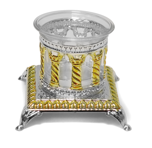 Salt Holder Royal Palace Design Silver & Gold plated Single