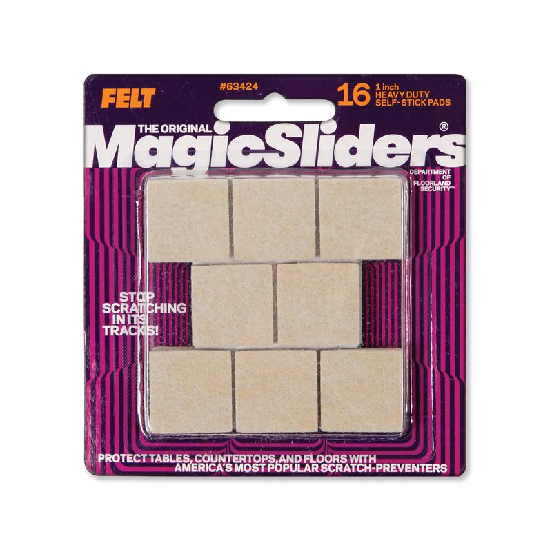 Magic Sliders Felt Self Adhesive Caster Cup Oatmeal Square 1 in. W X 1 in. L 16 pk